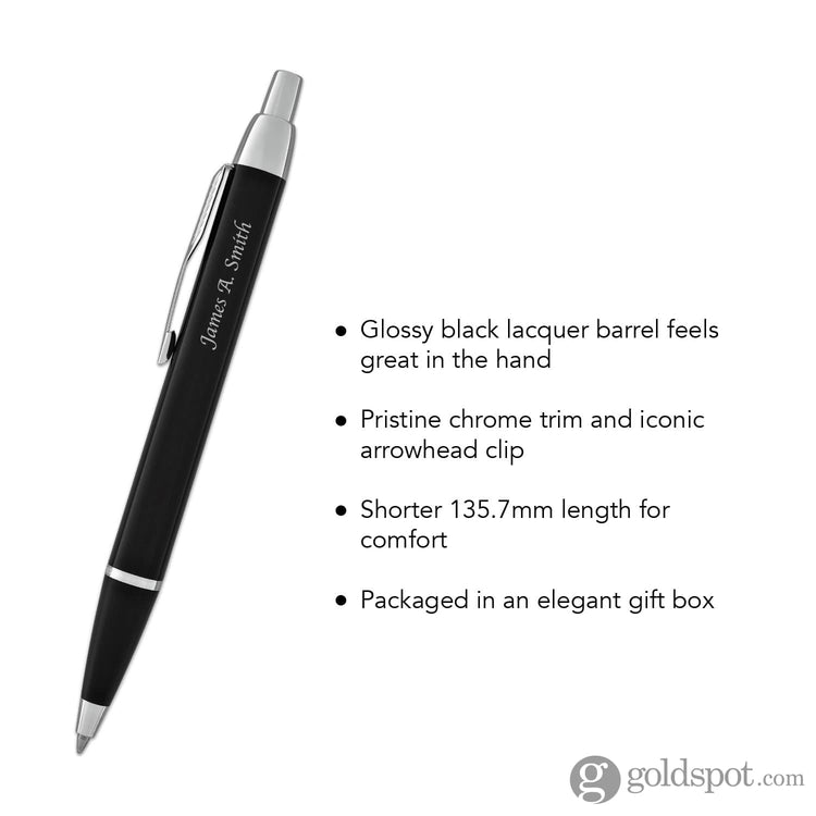Engraved / Personalized Parker IM Core Ballpoint Pen in Black CT by Goldspot Ballpoint Pen