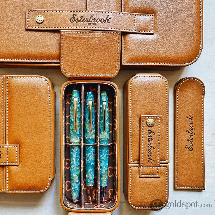 Esterbrook Double Pen Nook Case in British Tan Pen Case