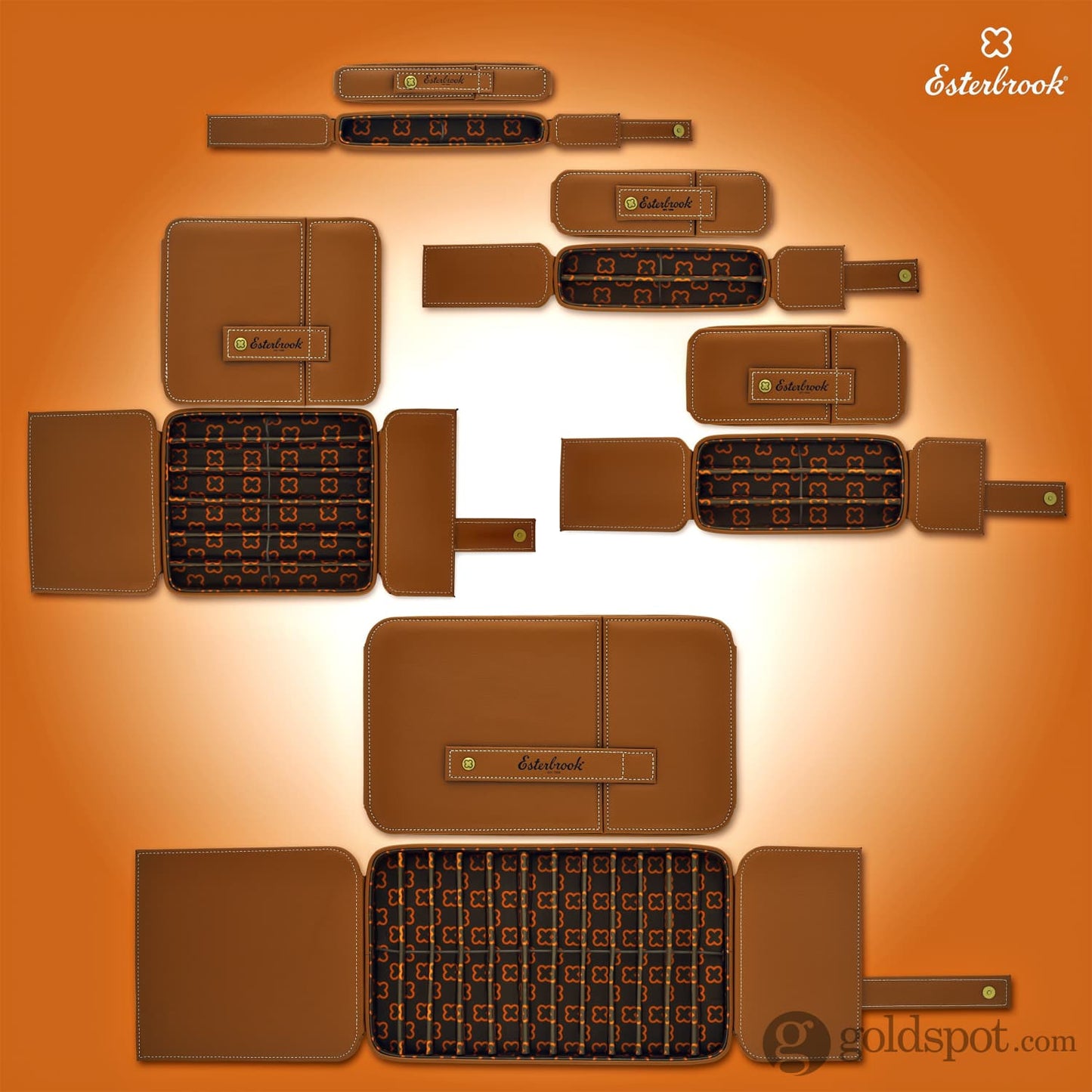 Esterbrook Double Pen Nook Case in British Tan Pen Case