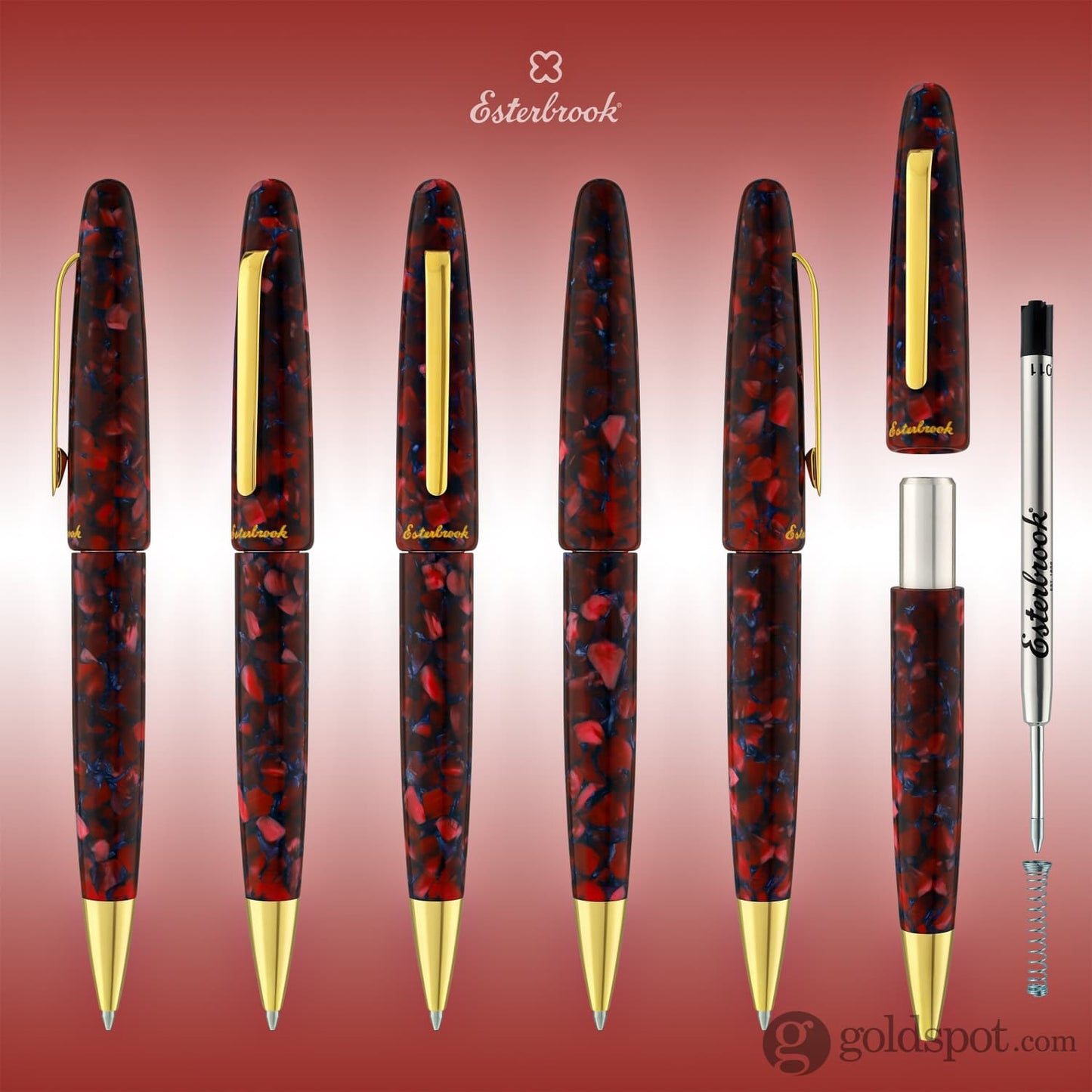 Esterbrook Estie Ballpoint Pen in Scarlet with Gold Trim Ballpoint Pen