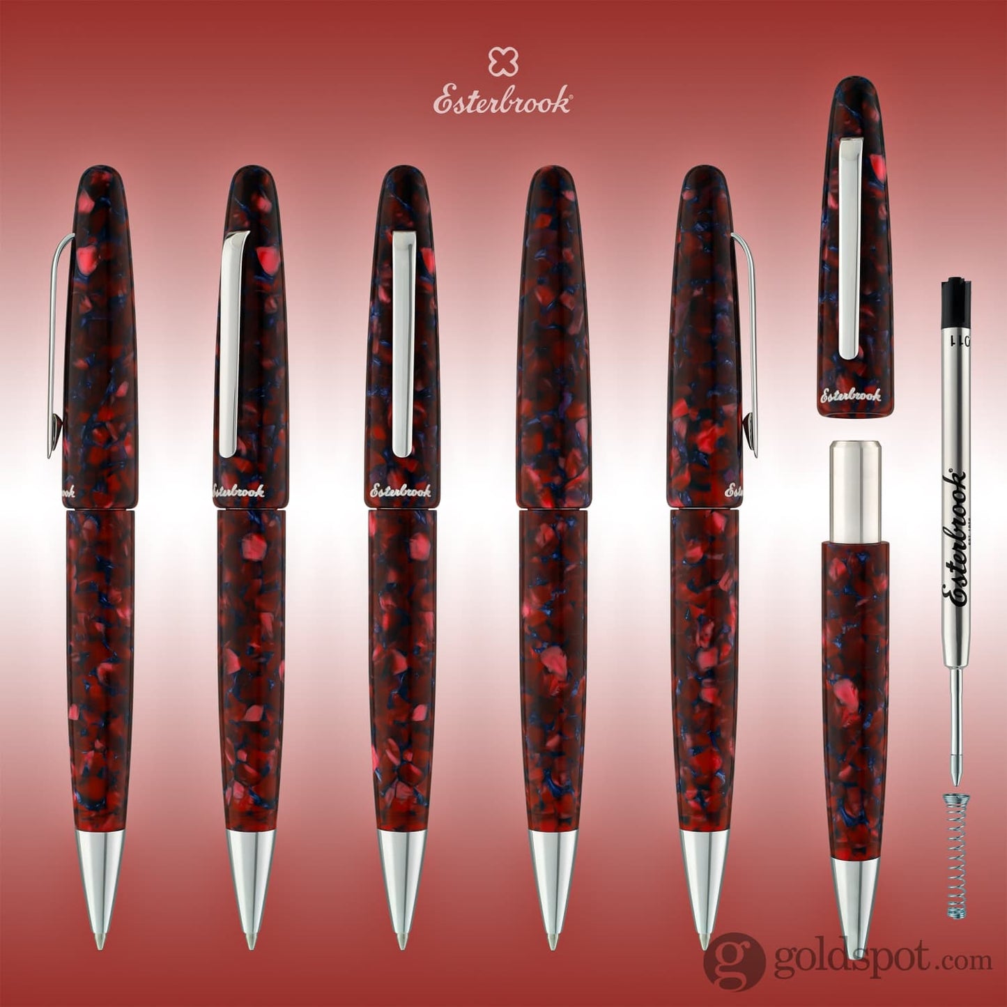 Esterbrook Estie Ballpoint Pen in Scarlet with Palladium Trim Ballpoint Pen