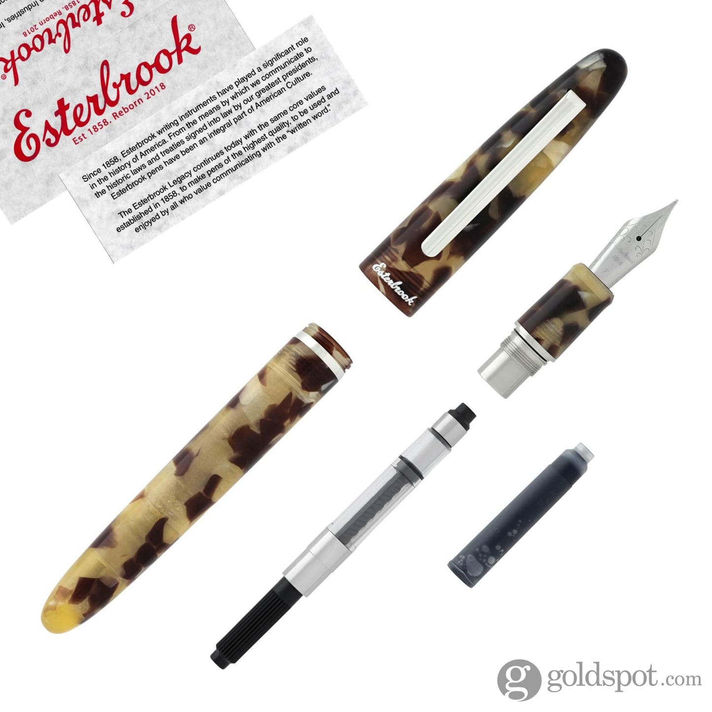 Esterbrook Estie Fountain Pen in Tortoise with Chrome Trim Fountain Pen