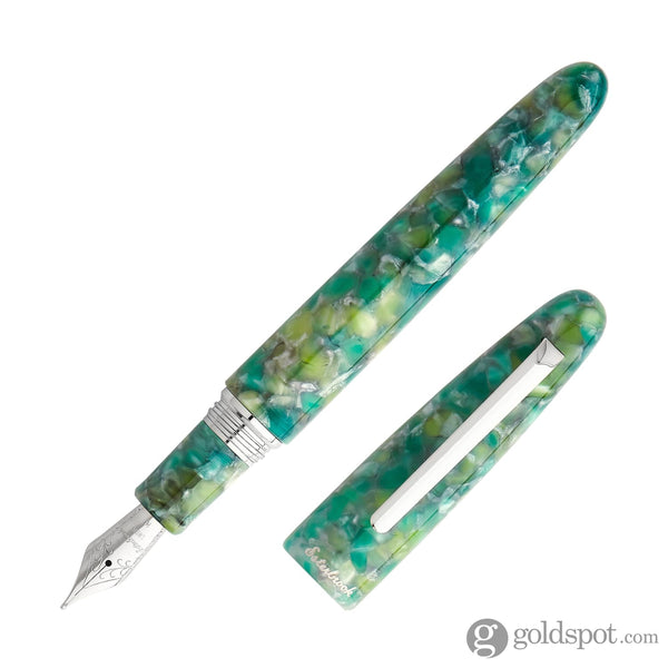 Esterbrook Estie Oversize Fountain Pen in Sea Glass 1.1mm Stub / Chrome Fountain Pen