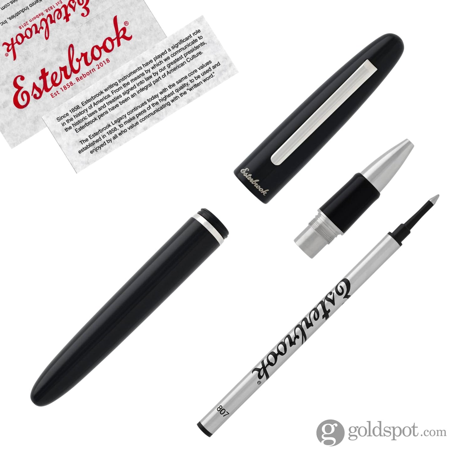 Esterbrook Estie Rollerball Pen in Ebony with Chrome Trim Rollerball Pen