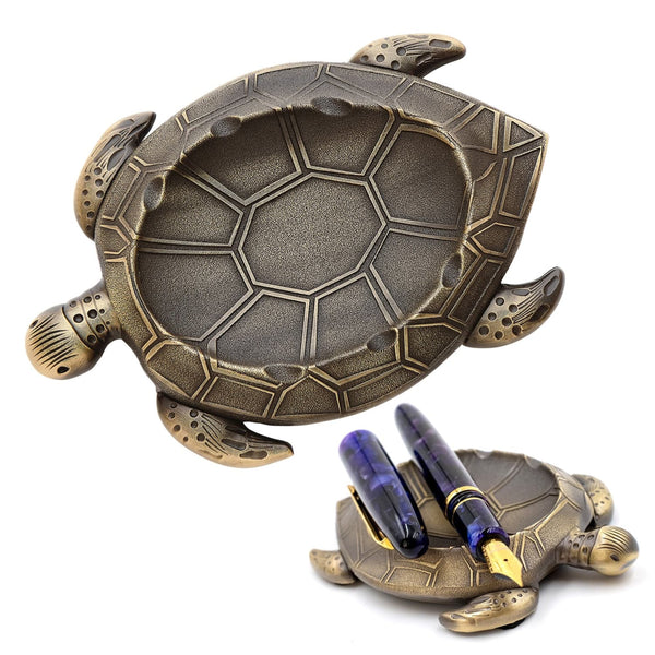 Patience the Turtle Brass Pen Rest Accessory