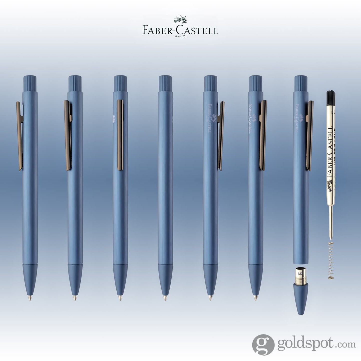 Faber-Castell Design Neo Slim Aluminum Ballpoint Pen in Dark Blue Ballpoint Pen