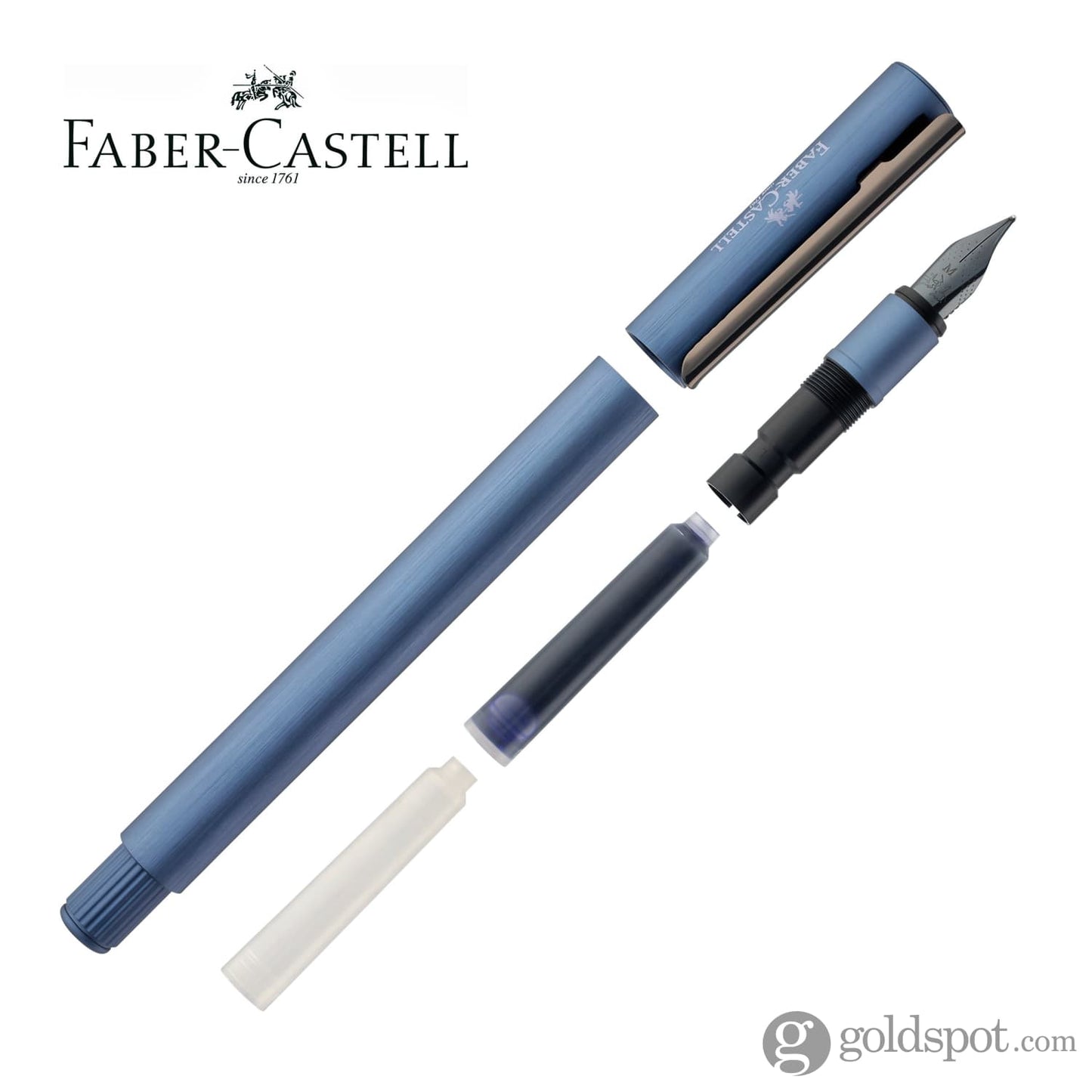 Faber-Castell Design Neo Slim Aluminum Fountain Pen in Dark Blue Fountain Pen