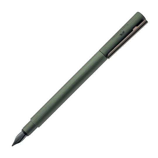 Faber-Castell Design Neo Slim Aluminum Fountain Pen in Olive Green