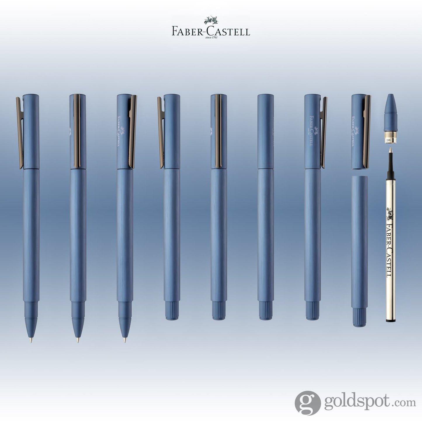 Faber-Castell Design Neo Slim Aluminum Rollerball Pen in Dark Blue Rollerball Pen