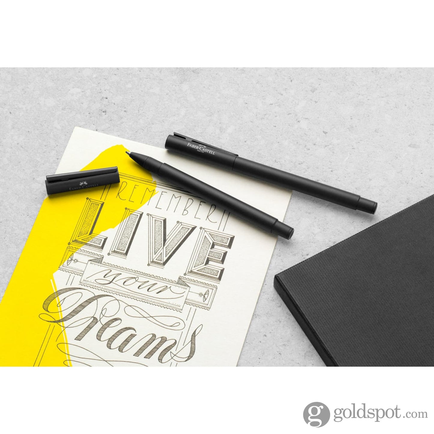 Faber-Castell Design Neo Slim Ballpoint Pen in Black Matte and Black Chrome Pen