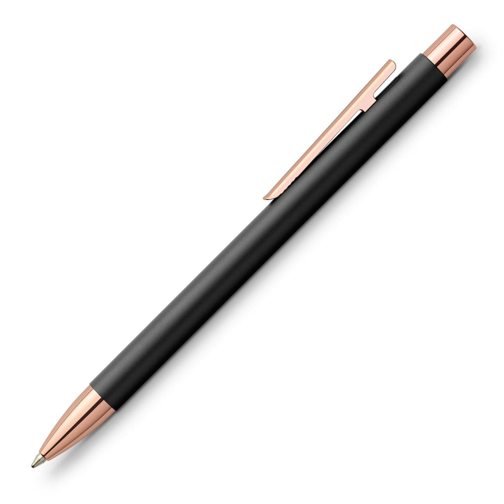 Faber-Castell Design Neo Slim Ballpoint Pen in Black Matte and Rose Gold Pen