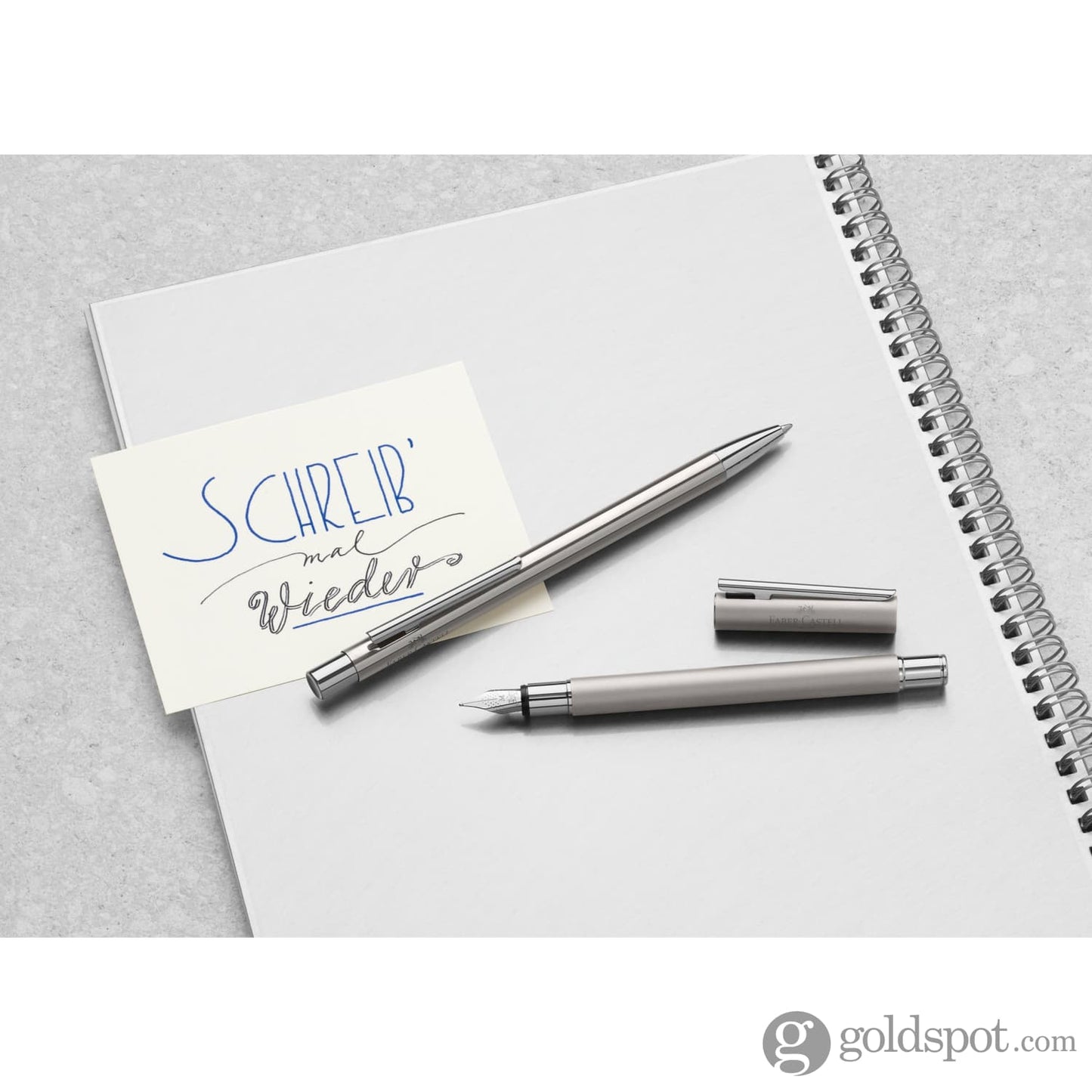 Faber-Castell Design Neo Slim Fountain Pen in Stainless Steel Matte Fountain Pen