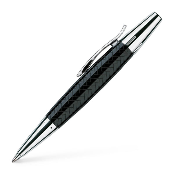 Faber-Castell E-Motion Ballpoint Pen in Precious Resin Parquet Black Ballpoint Pen