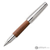 Faber-Castell E-Motion Rollerball Pen in Wood & Chrome Brown Pen