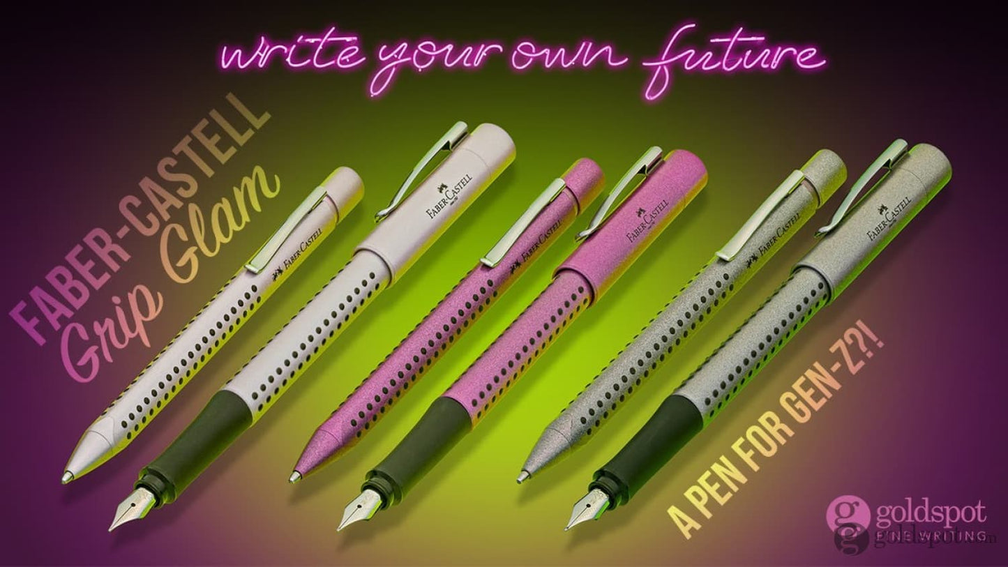 Penna Stilografica Faber-Castell Grip Edition Glam - Pennino M, Colore Perla - Foto 10
