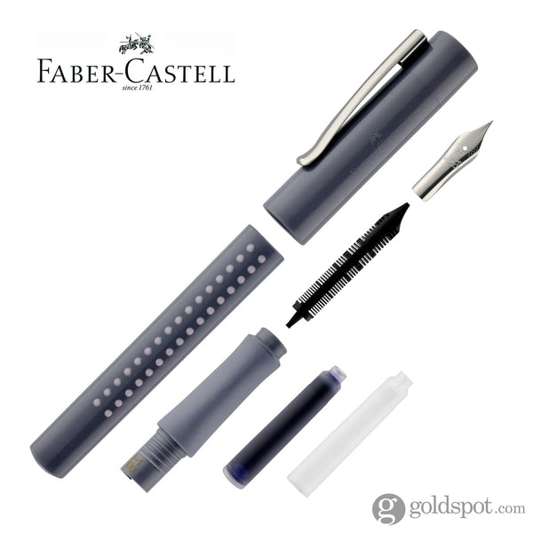 Faber-Castell Grip Harmony Fountain and Ballpoint Pen in Dapple Grey - Gift Tin Gift Set