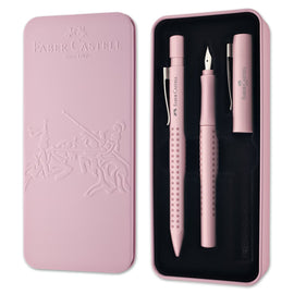 Faber-Castell Grip Harmony Fountain and Ballpoint Pen in Rose Shadows - Gift Tin
