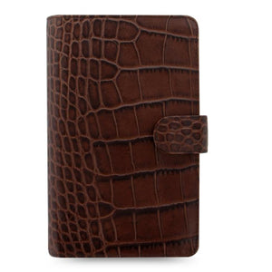 Filofax - Classic Croc Organizer - Chestnut - Personal Compact Organizer