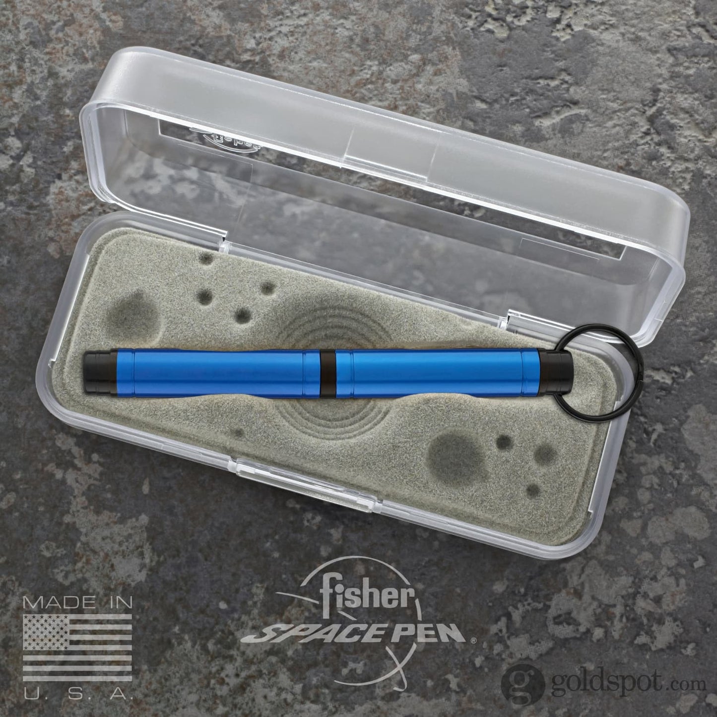 Fisher Space Pen Backpacker Ballpoint Pen in Blue Anodized Aluminum with Key Chain Ballpoint Pen