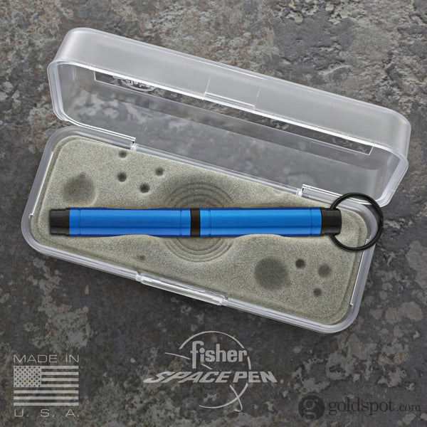 Fisher Space Pen Backpacker Ballpoint Pen in Blue Anodized Aluminum with Key Chain Ballpoint Pen