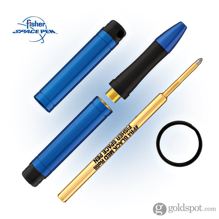 Fisher Space Pen Backpacker Ballpoint Pen in Blue Anodized Aluminum with Key Chain Ballpoint Pen