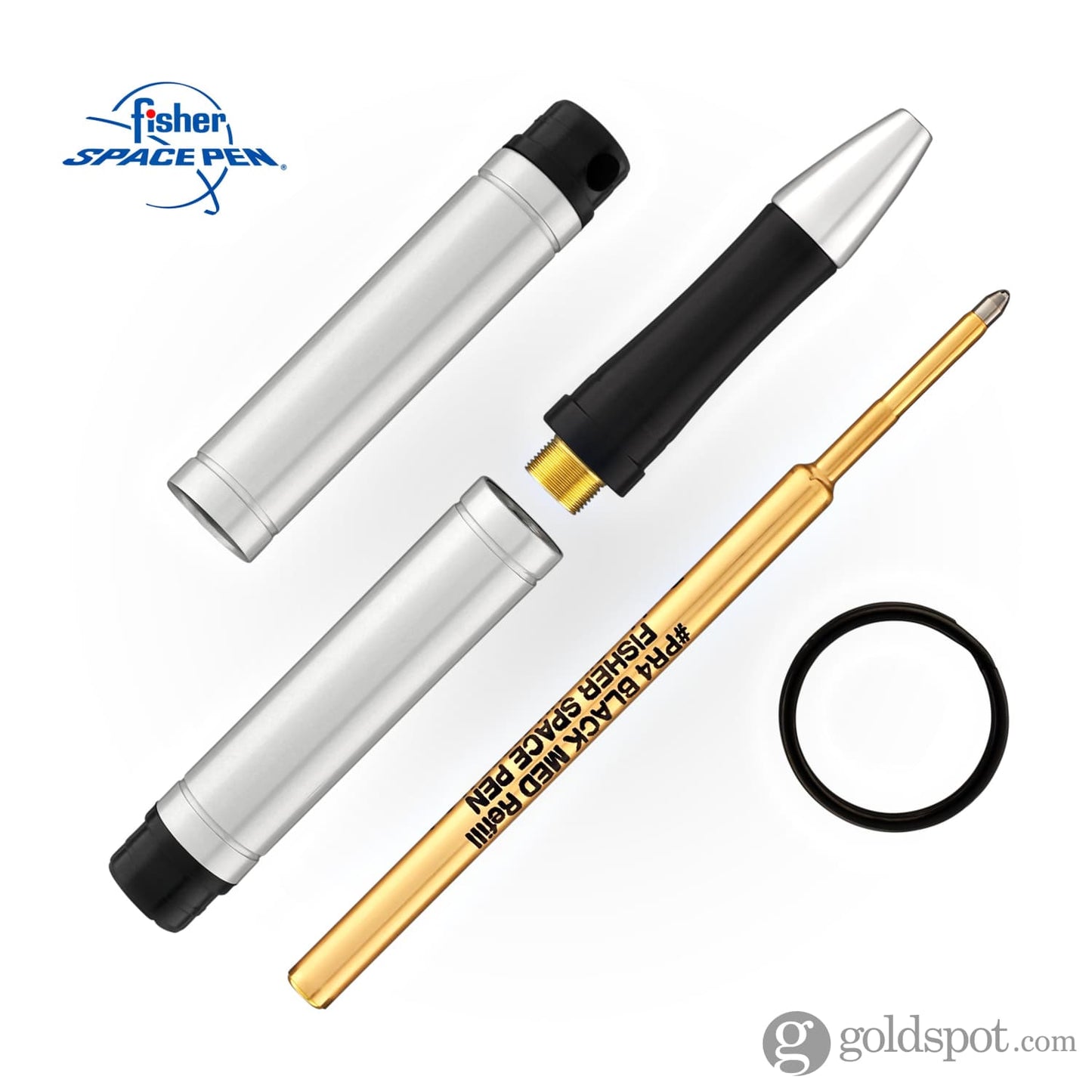 Fisher Space Pen Backpacker Ballpoint Pen in Clear Anodized Aluminum with Key Chain Ballpoint Pen