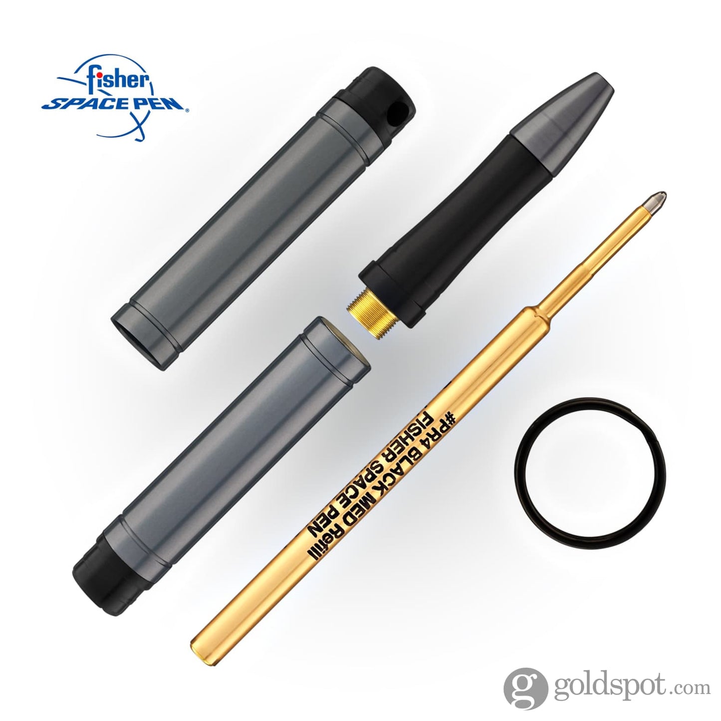 Fisher Space Pen Backpacker Ballpoint Pen in Grey Anodized Aluminum with Key Chain Ballpoint Pen