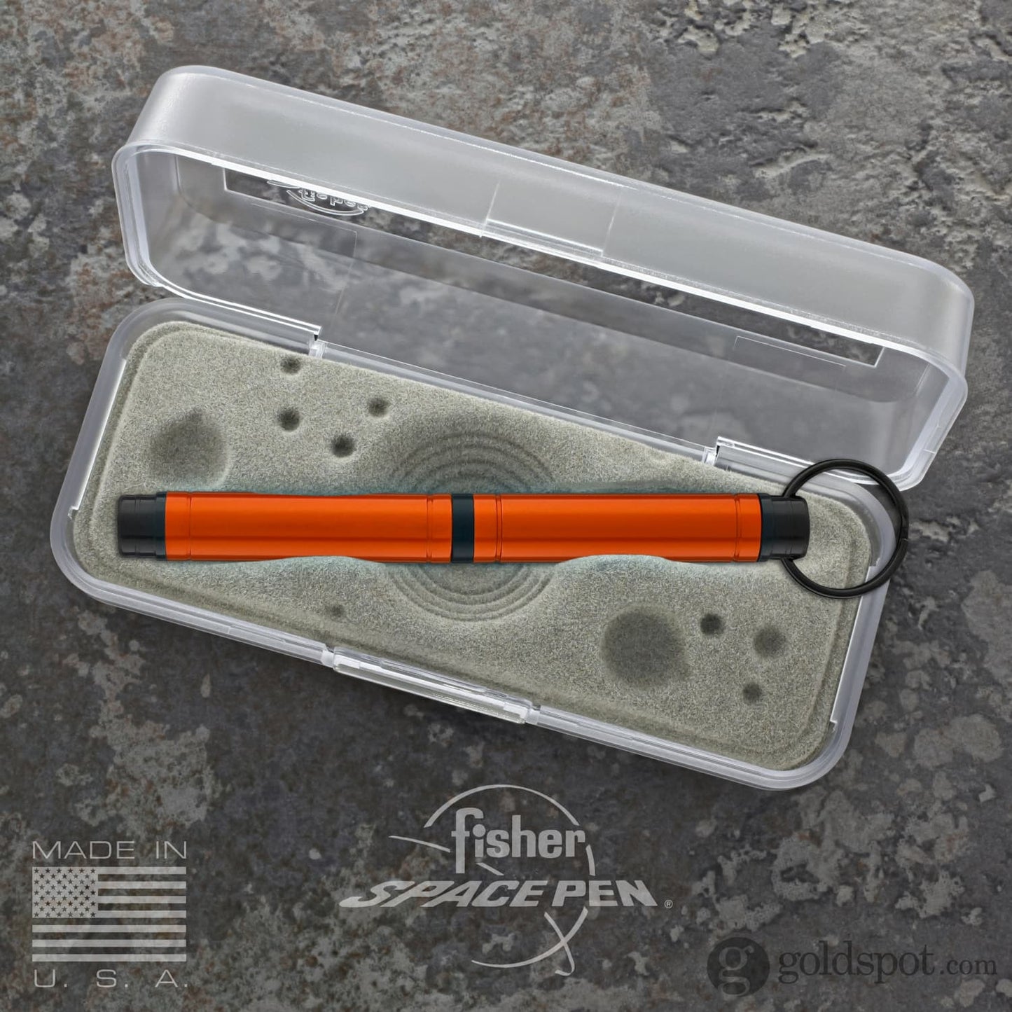 Fisher Space Pen Backpacker Ballpoint Pen in Orange Anodized Aluminum with Key Chain Ballpoint Pen