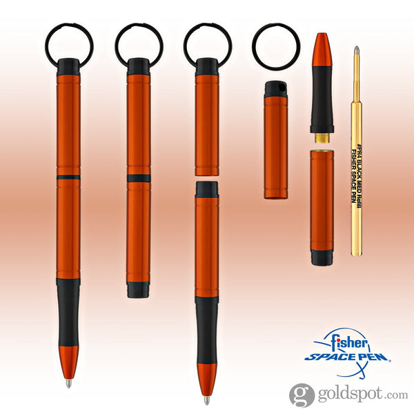 Fisher Space Pen Backpacker Ballpoint Pen in Orange Anodized Aluminum with Key Chain Ballpoint Pen