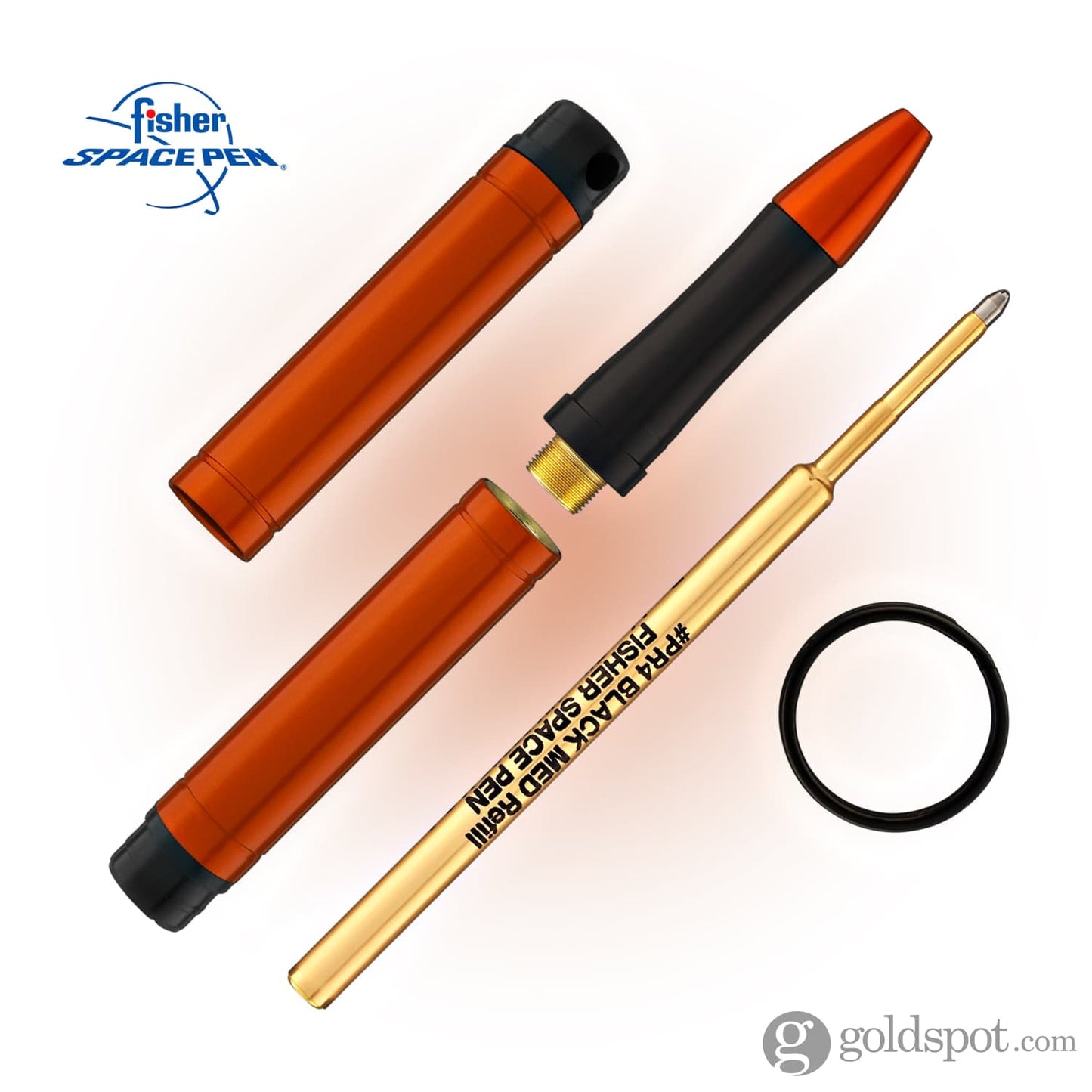 Fisher Space Pen Backpacker Ballpoint Pen in Orange Anodized Aluminum with Key Chain Ballpoint Pen