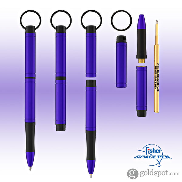 Fisher Space Pen Backpacker Ballpoint Pen in Purple Anodized Aluminum with Key Chain Ballpoint Pen