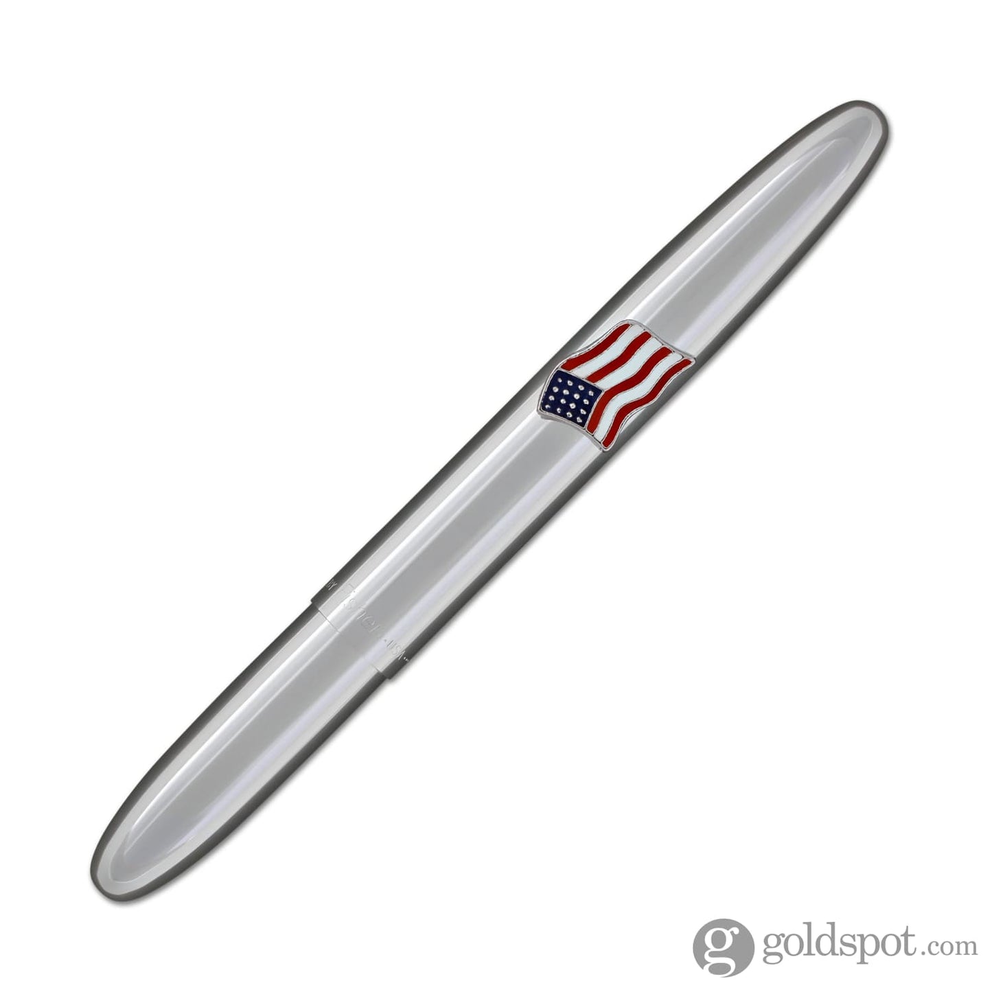 Fisher Space Pen Bullet Ballpoint Pen in Chrome with American Flag Emblem Ballpoint Pen