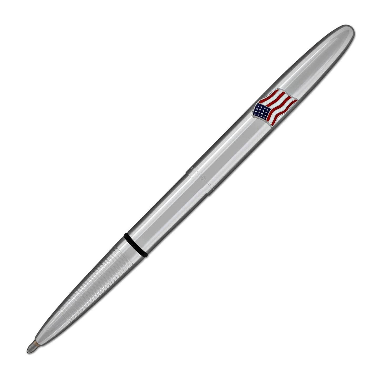 Fisher Space Pen Bullet Ballpoint Pen in Chrome with American Flag Emblem Ballpoint Pen