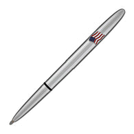Fisher Space Pen Bullet Ballpoint Pen in Chrome with American Flag Emblem