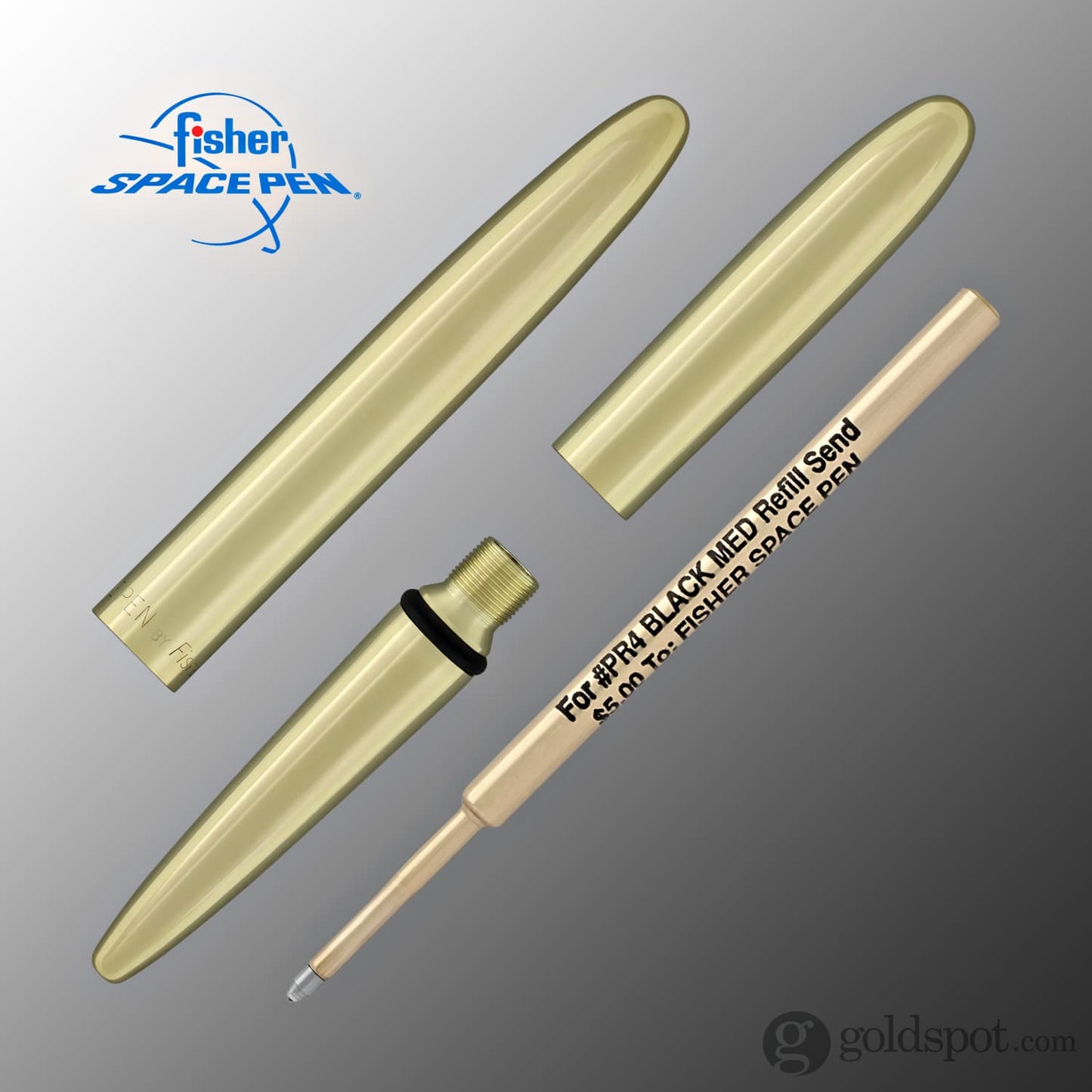 Fisher Space Pen Bullet Ballpoint Pen in Raw Brass Ballpoint Pen