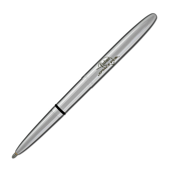 Fisher Space Pen Bullet Ballpoint Pen with Fisher Space Pen Logo in Chrome