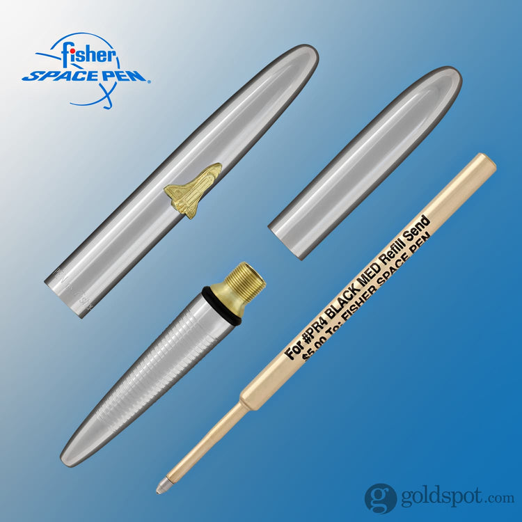 Fisher Space Pen Bullet Ballpoint Pen with Shuttle Emblem in Chrome Ballpoint Pen