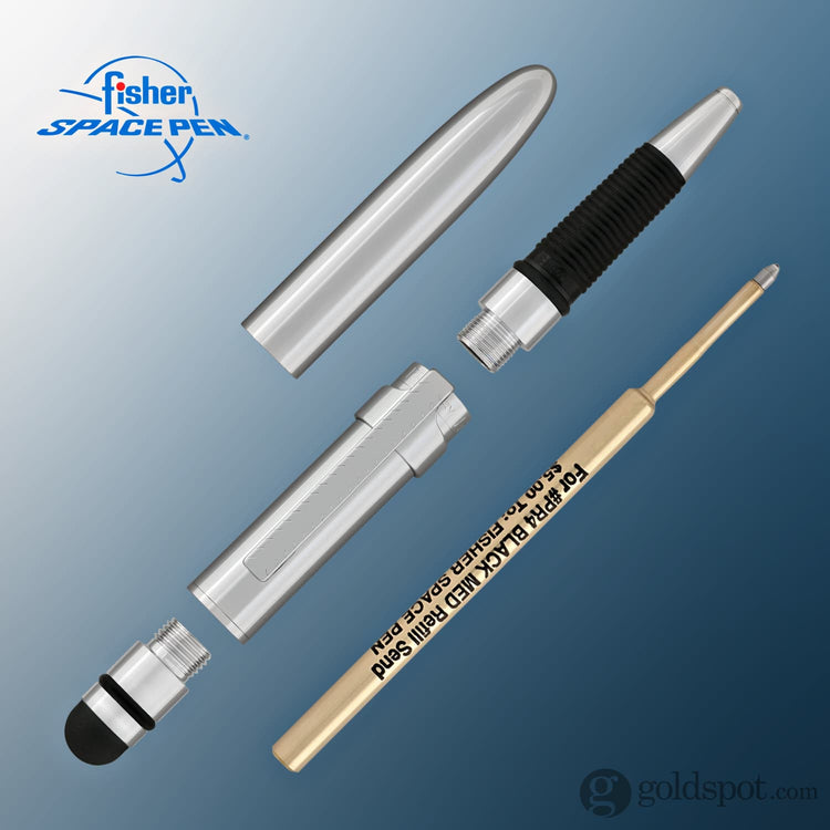 Fisher Space Pen Bullet Grip Ballpoint Pen with Stylus & Clip in Chrome Ballpoint Pen