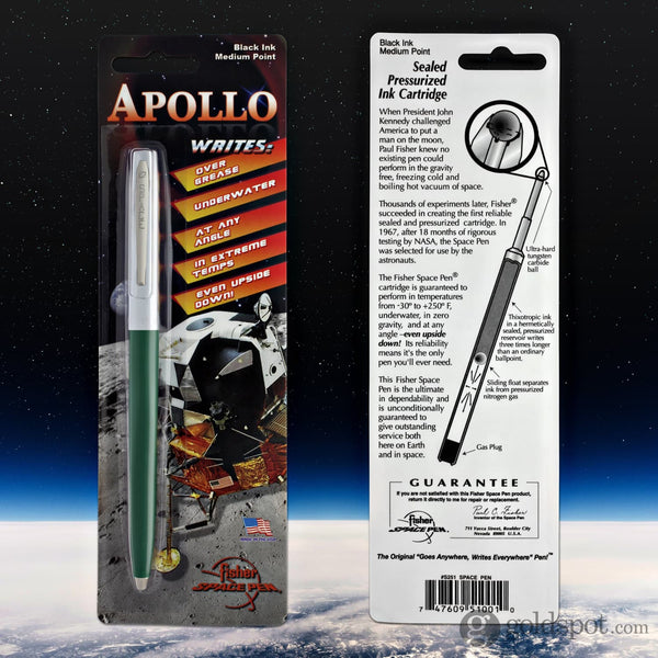 Fisher Space Pen Cap-O-Matic Ballpoint Pen in Green & Chrome Ballpoint Pen