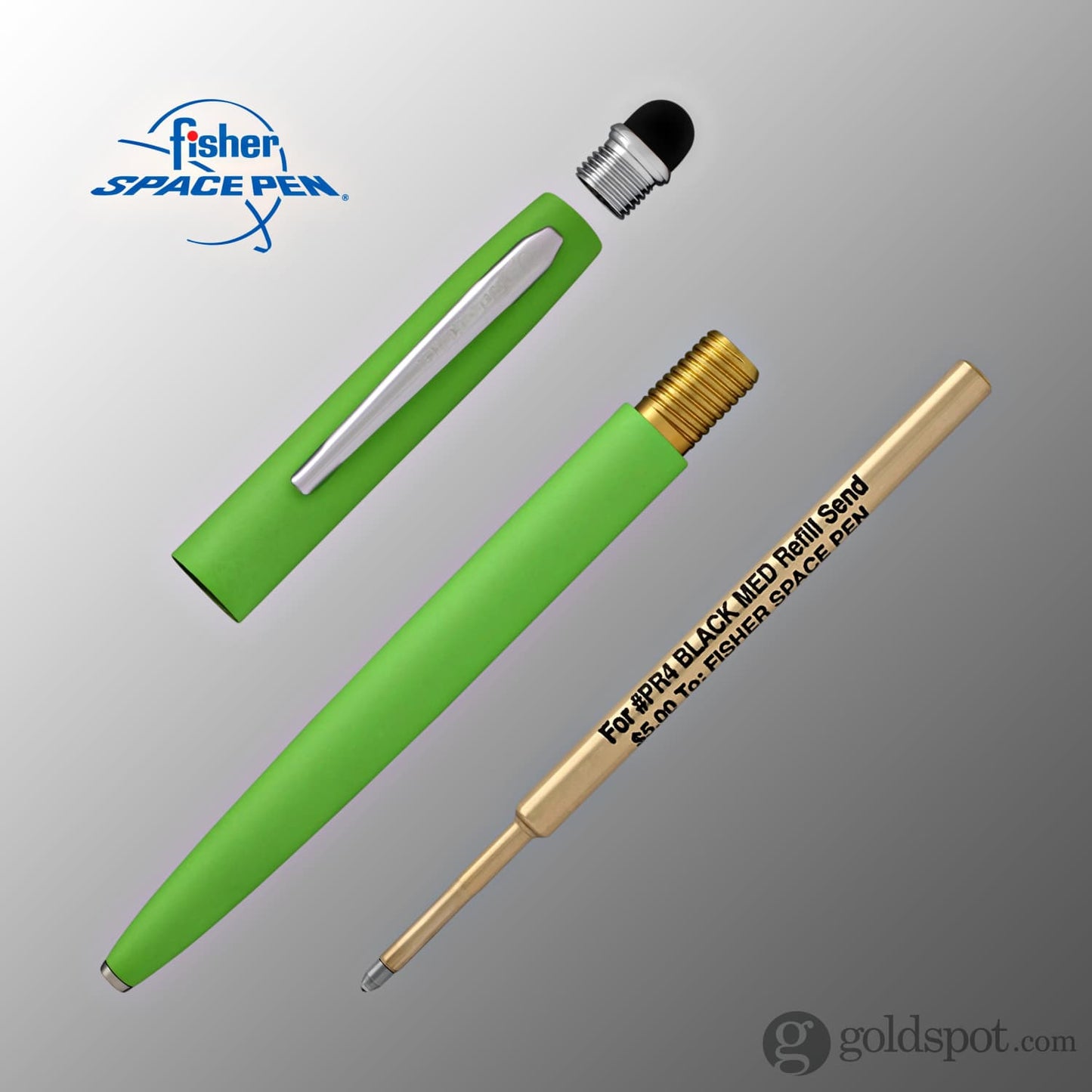 Fisher Space Pen Cap-O-Matic Ballpoint Pen in Matte Green with Stylus Ballpoint Pen