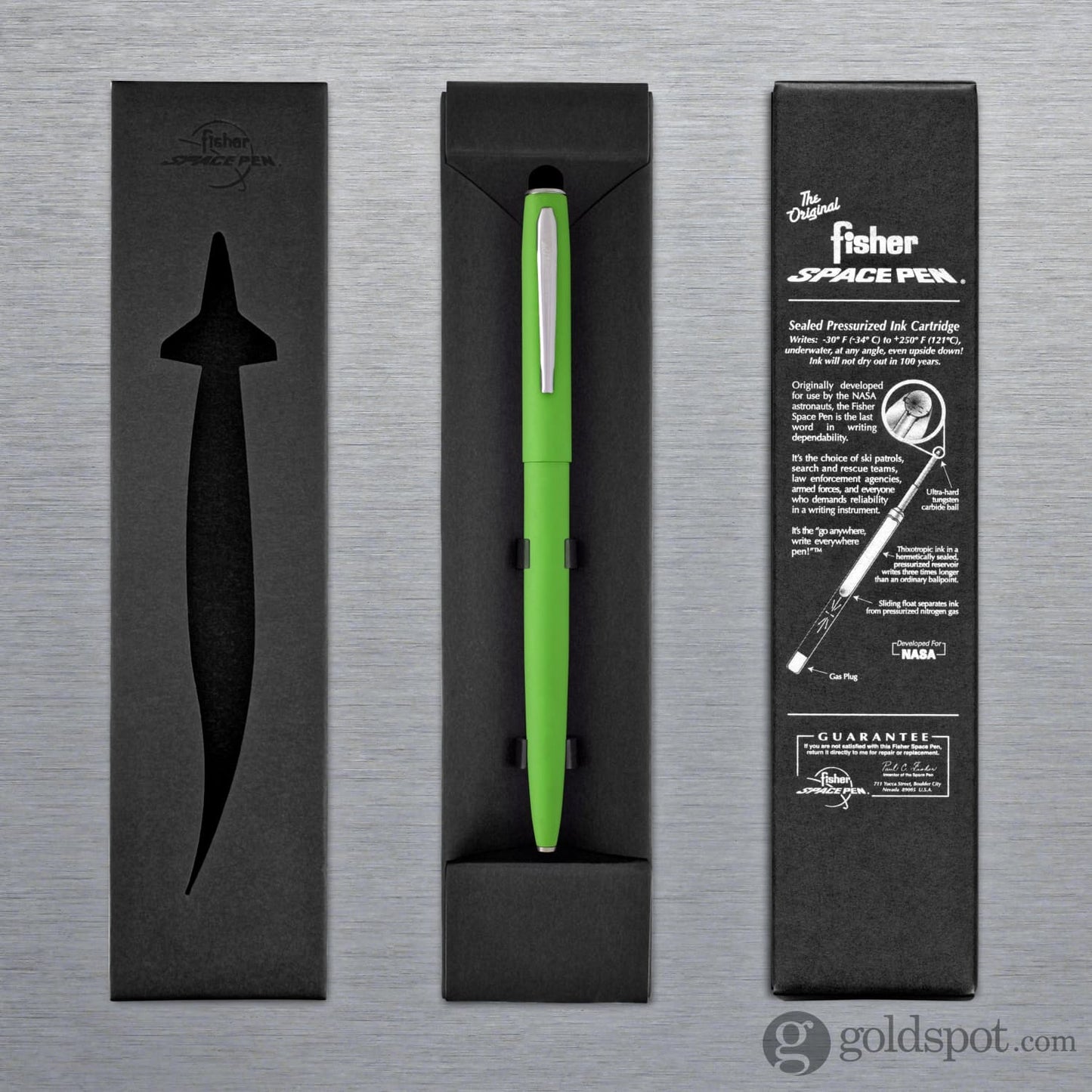 Fisher Space Pen Cap-O-Matic Ballpoint Pen in Matte Green with Stylus Ballpoint Pen