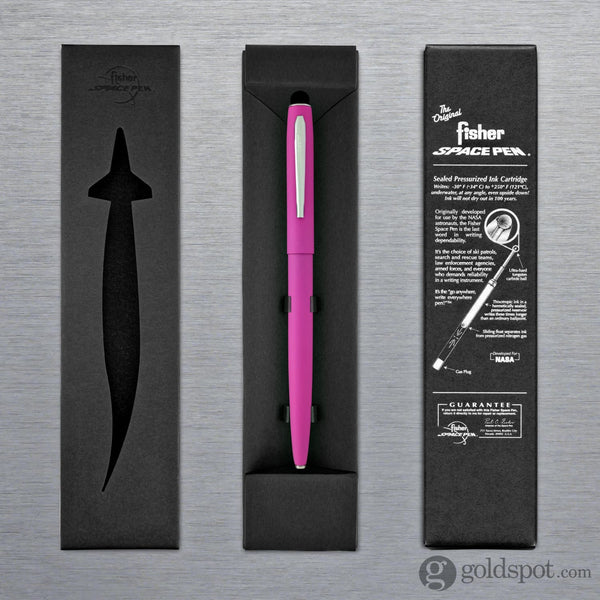 Fisher Space Pen Cap-O-Matic Ballpoint Pen in Matte Pink with Stylus Ballpoint Pen