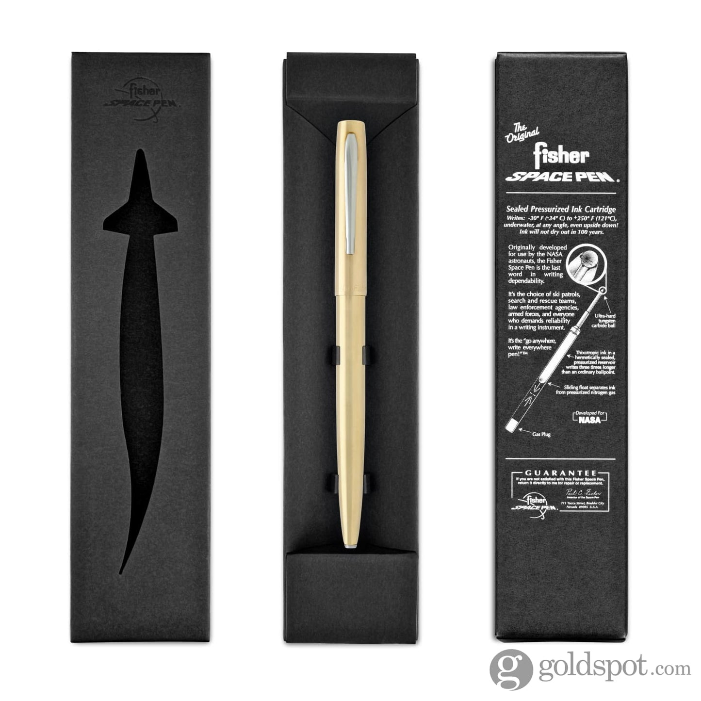 Fisher Space Pen Cap O Matic Ballpoint Pen in Raw Brass Ballpoint Pen