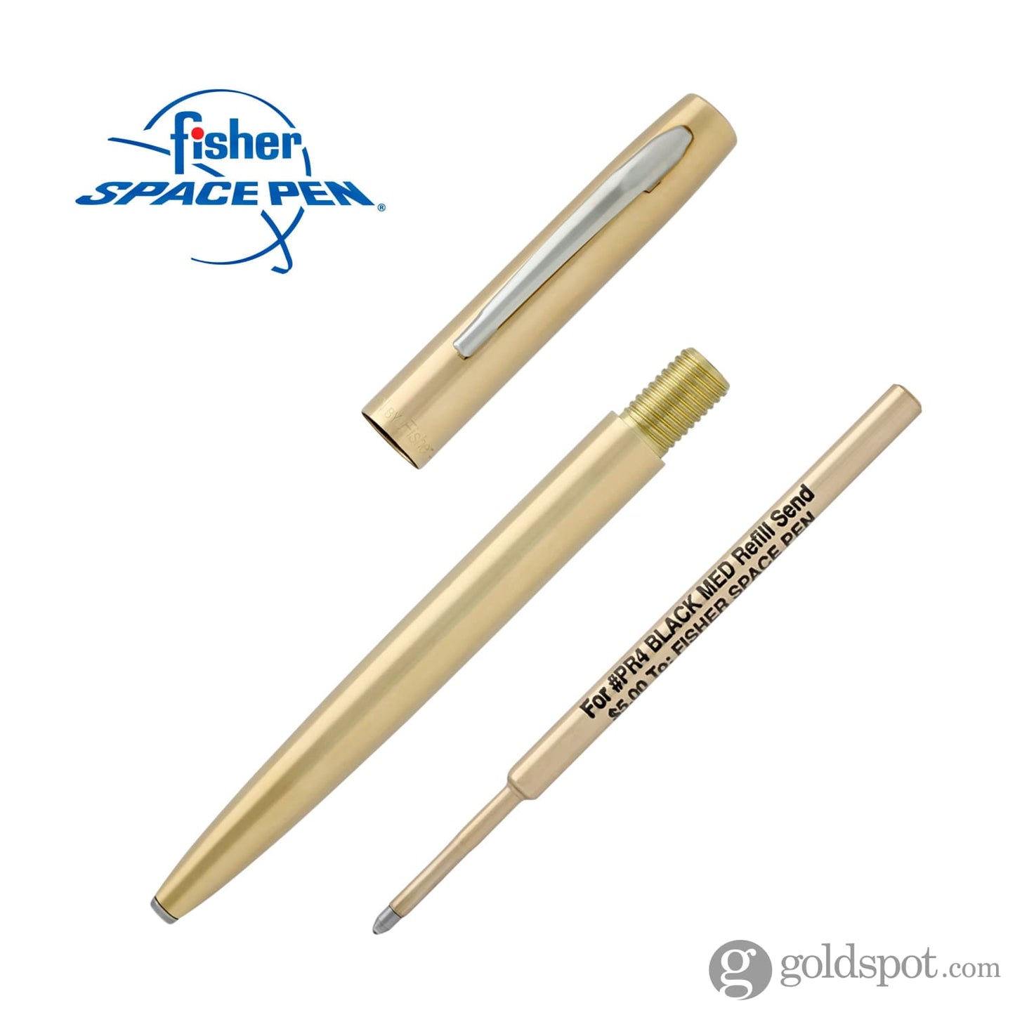 Fisher Space Pen Cap O Matic Ballpoint Pen in Raw Brass Ballpoint Pen