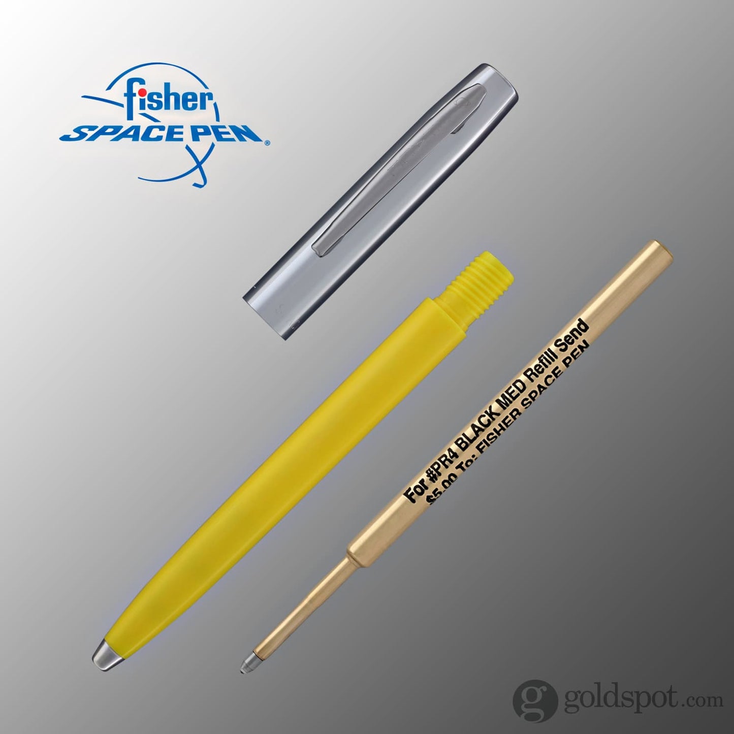 Fisher Space Pen Cap-O-Matic Ballpoint Pen in Yellow & Chrome Ballpoint Pen