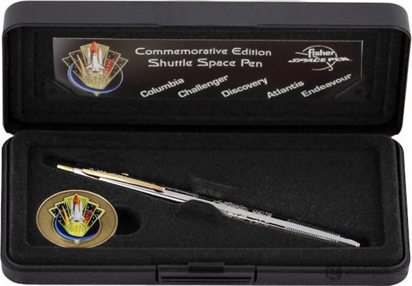 Fisher Space Pen Commemorative Edition Shuttle Ballpoint Pen in Chrome & Gold Ballpoint Pen
