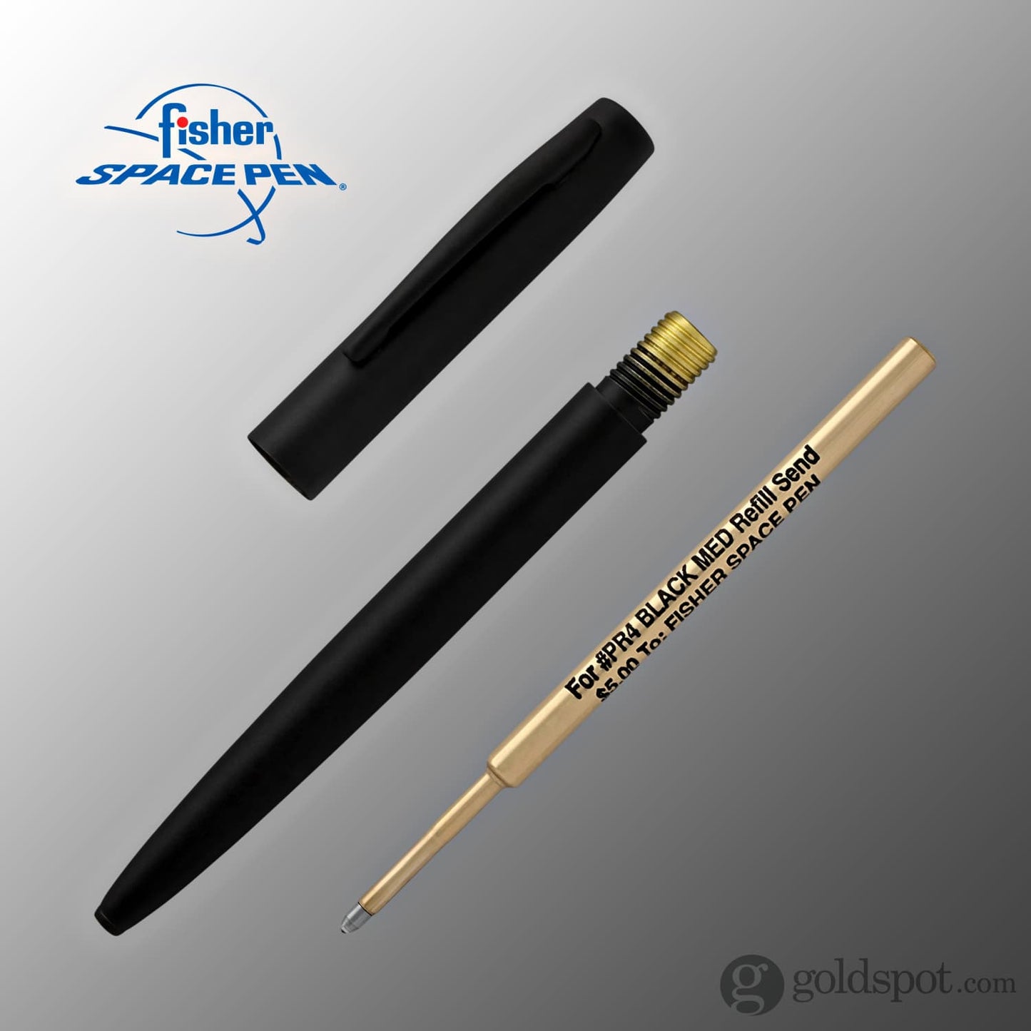 Fisher Space Pen Military Cap-O-Matic Ballpoint Pen in Non-Reflective Matte Black Ballpoint Pen