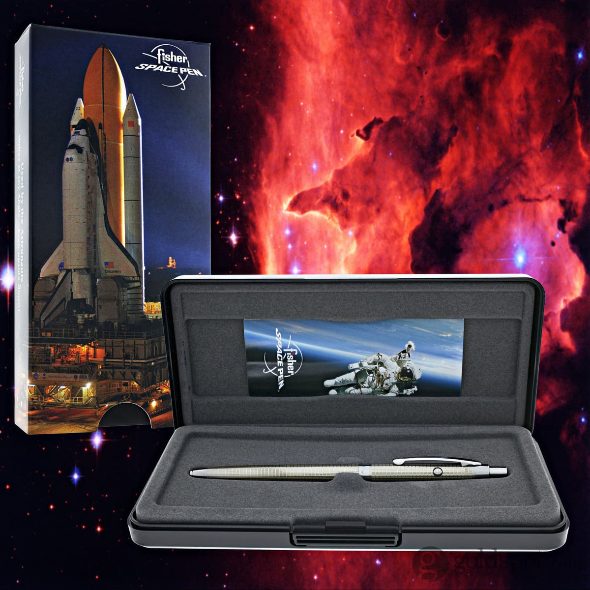 Fisher Astronaut G4 Golden Grid Design Shuttle Space Ballpoint Pen