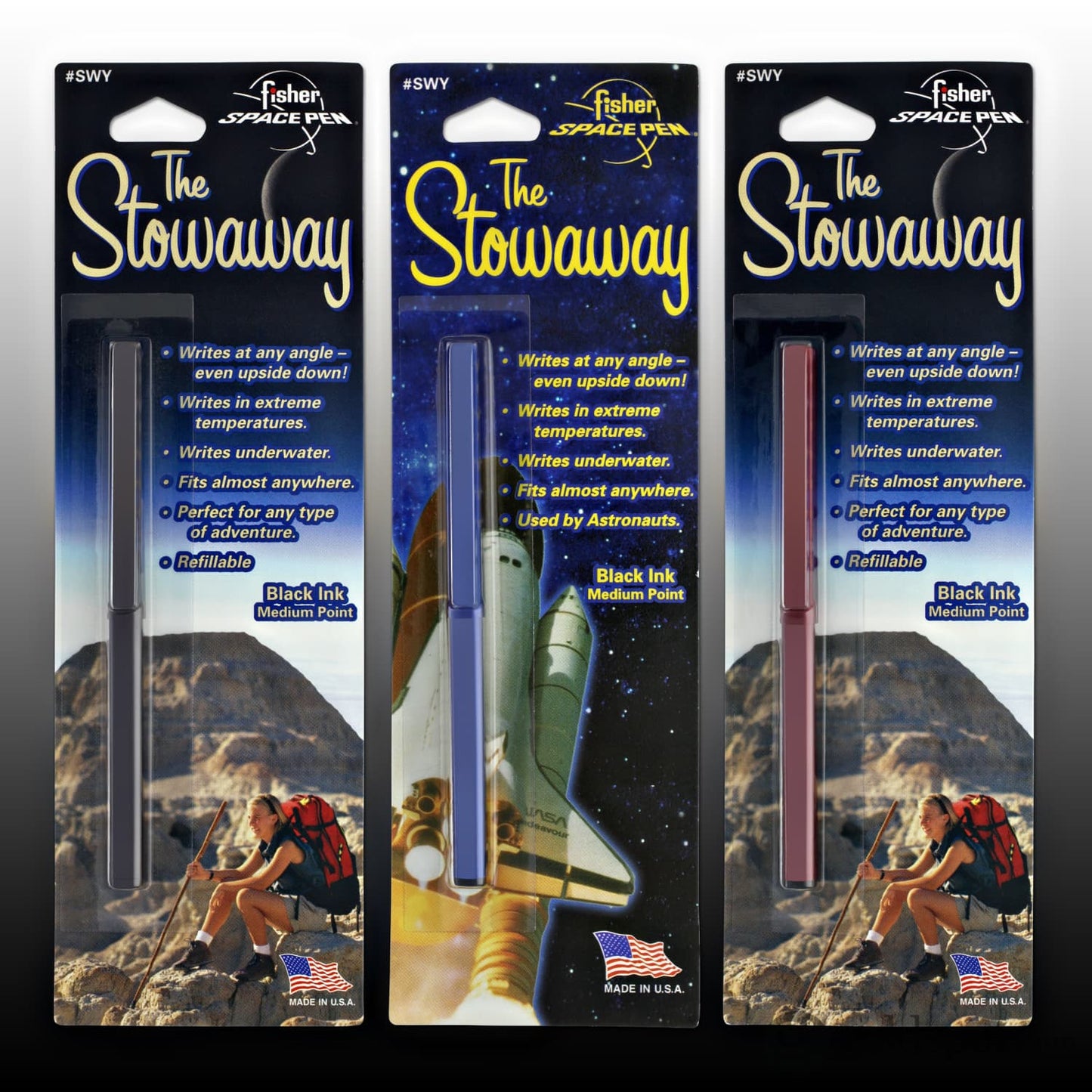 Fisher Space Pen Stowaway Ballpoint Pen in Red Anodized Aluminum Ballpoint Pen