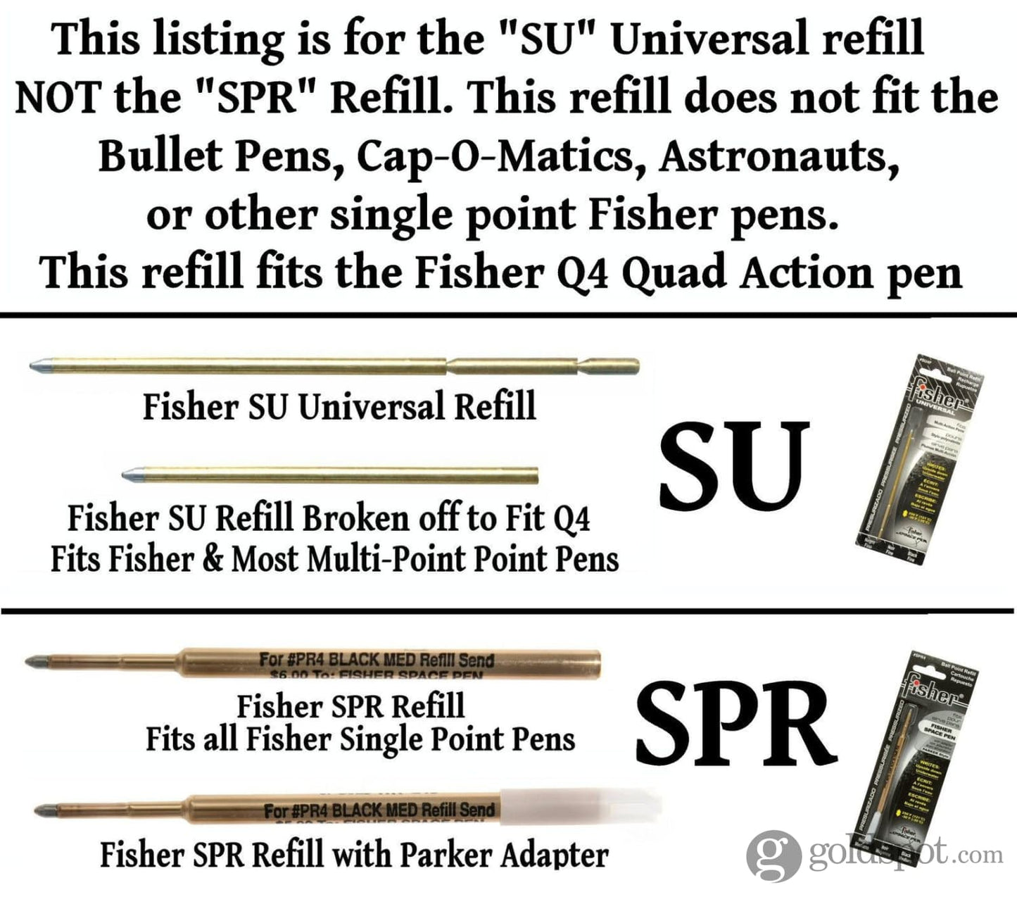 Fisher Space Universal Ballpoint Pen Refill in Blue - Fine Point Ballpoint Pen Refill